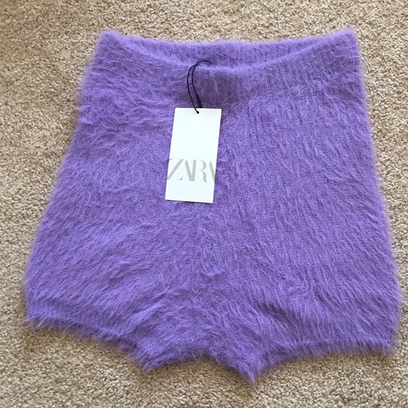 Zara Fuzzy High Waist Shorts - Picture 3 of 7